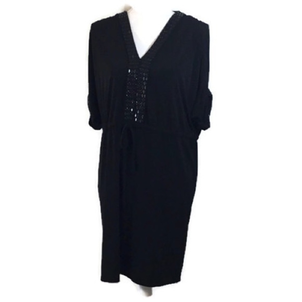 Calvin Klein Beaded Little Black Dress Size 8